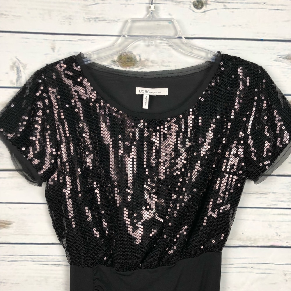 Bcbgeneration Small Black Sequin Bodycon Dress - image 4